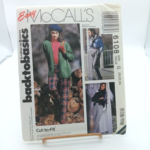 UNCUT McCalls 6108 Easy Back to Basics Vintage Sewing Pattern Pants & Stirrup - Picture 1 of 2